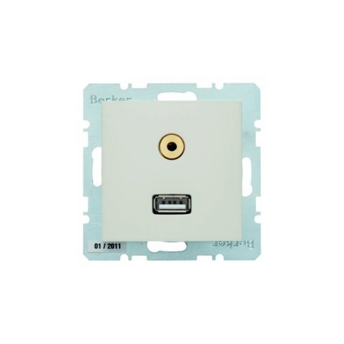  BMO USB/3.5mm AUDIO S1 цвет: белый Berker 3315398982