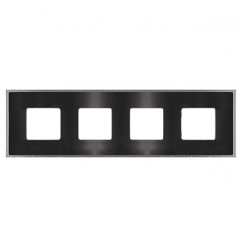  Рамка Belle Epoque Metal Graphite / Bright chrome 4-постовая гор/верт. Fede FD01434GRCB