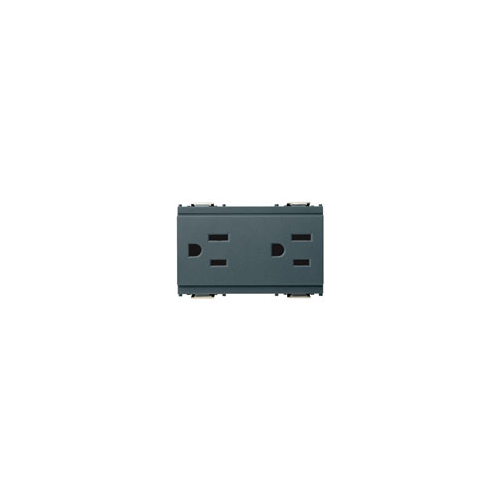  Розетка 2x2p + t15a usa/saso серая Vimar Idea 16246