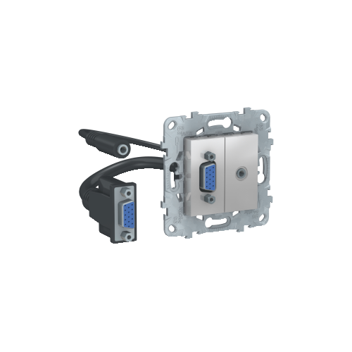  Розетка HD15+Minijack, Алюминий Schneider Electric NU593230