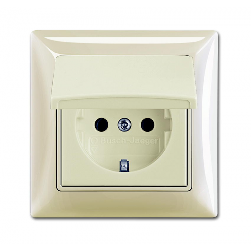  (20 EUCKD-96-50), Розетка SCHUKO 16А 250В, IP44, в сборе, серия Basic 55, цвет chalet-white, ABB 2018-0-1503