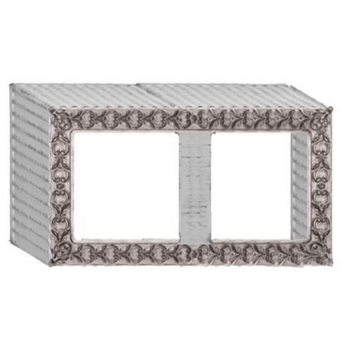  Рамка для накладного монтажа San Sebastian Antique silver black 2-постовая Fede FD01522AB