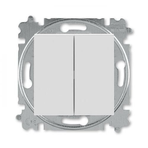 Выключатель двухклавишный ABB Levit серый / белый 3559H-A05445 16W 2CHH590545A6016