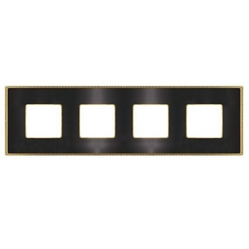  Рамка Belle Epoque Metal Graphite / Bright gold 4-постовая гор/верт. Fede FD01434GROB