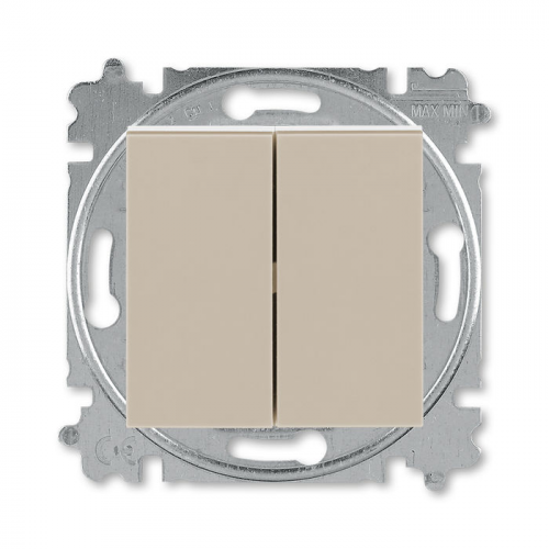 Переключатель двухклавишный ABB Levit кофе макиато / белый 3559H-A52445 18W 2CHH595245A6018