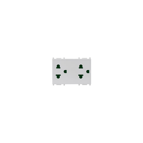  Две розетки sicury 2p+t 16a usa+eu серебро Vimar Plana 14249.SL