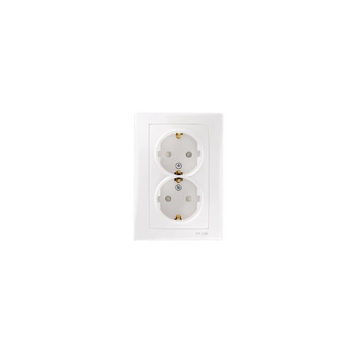  Розетка двойная с з\к шторки, бел Schneider Electric SDN3000721