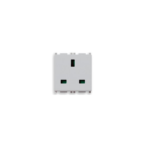  Розетка 2p+t 13a англия, серебро Vimar Plana 14220.SL