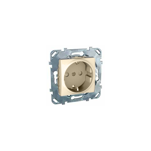  Розетка с з\к со шторками (винт. зажим) бежевый Schneider Electric MGU5.037.25ZD