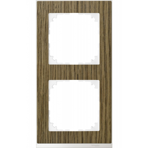 Рамка M-Pure Decor Дуб / Бриллиантовый белый 2-постовая Merten MTN4020-3674