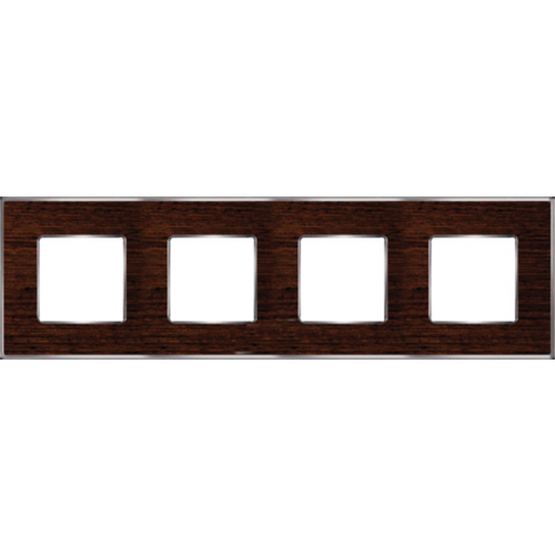  Рамка Vintage Wood Wenge / Bright chrome 4-постовая Fede FD01314WCB