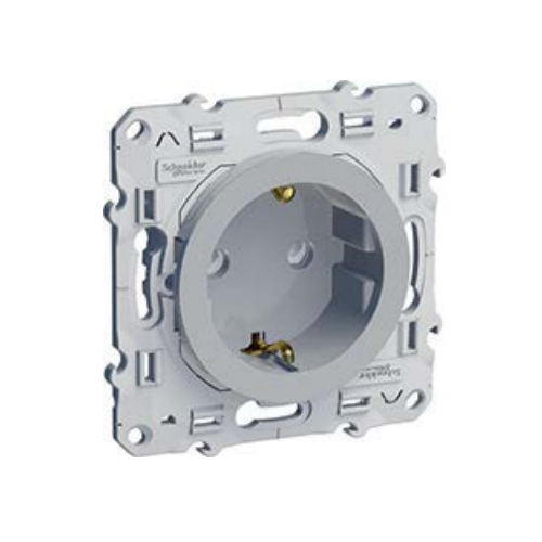  Розетка с з\к шт алюминий Odace Schneider Electric S53R037