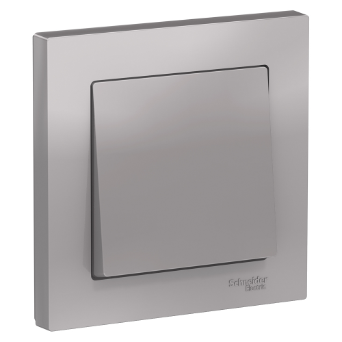 Atlasdesign 1-клавишный Выключатель, сх.1, 10АХ, в сборе, Алюминий Schneider Electric ATN000312