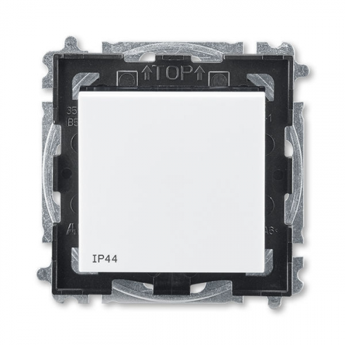 Переключатель одноклавишный ABB Levit IP44 белый / дымчатый чёрный 3559H-A06940 62 2CHH596940A4062