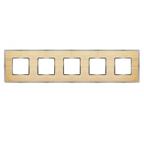  Рамка Belle Epoque Wood OAK / bright chrome 5-постовая гор/верт. Fede FD01455OCB