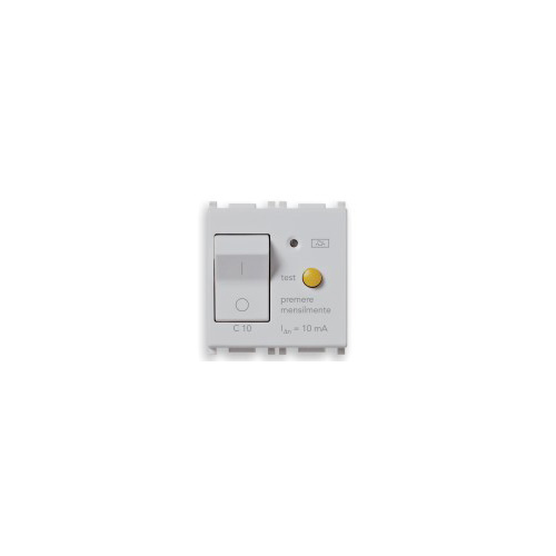  Выключатель термомагнитный /дифферн 1p+n c10 10ma, серебро Vimar Plana 14411.10.SL