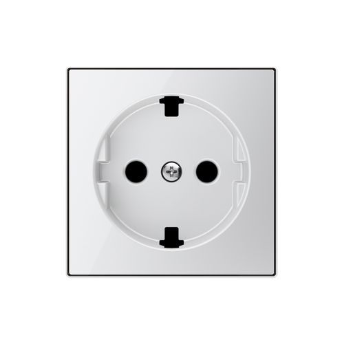  CB Накладка для розеток 2Р+Е с плоской поверхностью Стекло белое, ABB 8588.9