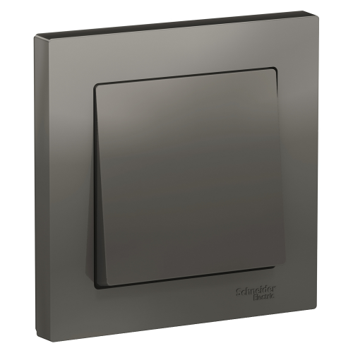  Atlasdesign 1-клавишный Выключатель, сх.1, 10АХ, в сборе, Сталь Schneider Electric ATN000912