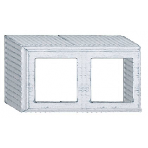  Рамка для накладного монтажа Roma Antique silver black 2-постовая Fede FD01502AB