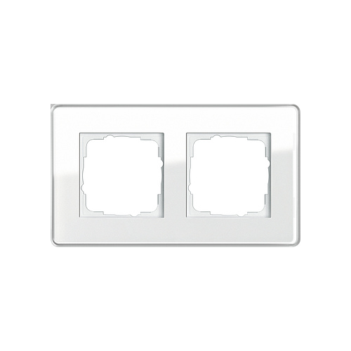  Рамка Esprit Glass C Белое стекло 2-постовая Gira 0212512