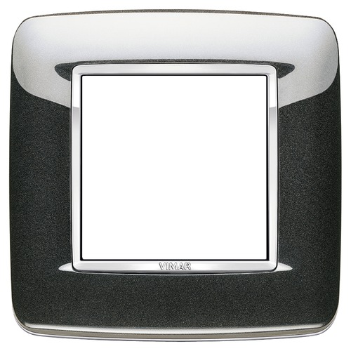  Рамка Eikon Chrome Round Антрацит металлик 2 модуля Vimar 20672.C12