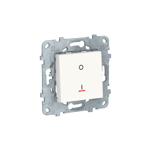  Выключатель двухполюсный, 1-кл., с индик., сх.2а, 16 AX, 250В, Белый Schneider Electric NU526218S