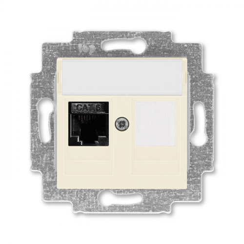 Розетка телефонная ABB Levit RJ45 категория 6 и заглушка слоновая кость 5014H-A61017 17W 2CHH296117A6017