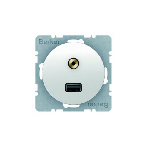  BMO USB/3.5mm AUDIO, R.1, цвет: полярная белезна Berker 3315392089