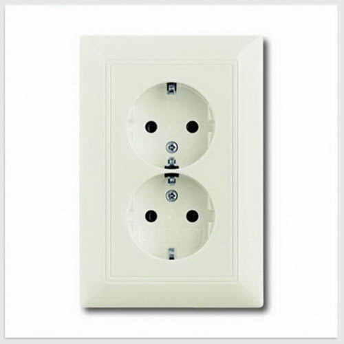  (20-02 EUJ-96-5), Розетка SCHUKO 16А 250В, двойная, серия Basic 55, цвет chalet-white, ABB 2014-0-1478