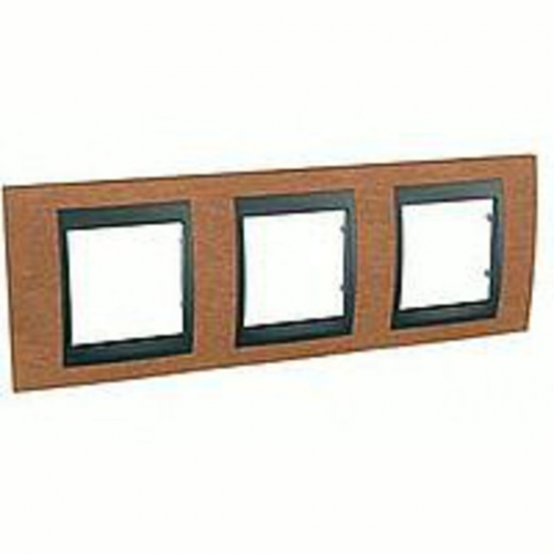  Рамка Unica Top Вишня / Графит 3-постовая Schneider Electric MGU66.006.2M2