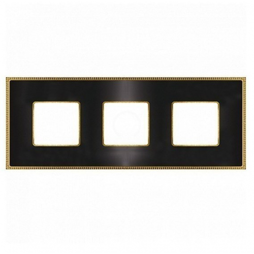  Рамка Belle Epoque Metal Graphite / Bright gold 3-постовая гор/верт. Fede FD01433GROB