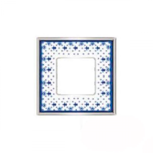  Рамка Belle Epoque Porcelain Голубой / Хром 1-постовая Fede FD01471AZCB