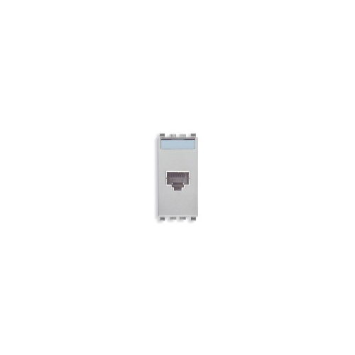 Розетка rj45 netsafe cat5e ftp 110, серебро матовое Vimar Eikon 20339.5.N