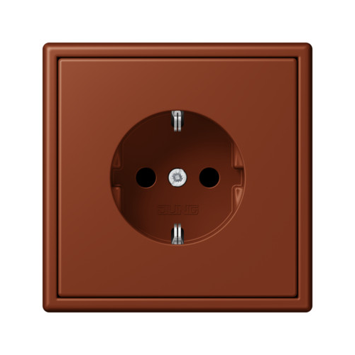  Les Couleurs® Le Corbusier SCHUKO®-розетка со встроенной повышенной защитой от прикосновения terre sienne brulee 59 Jung LC1520KI4320D
