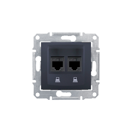  Компьют. розетка х2, графит Schneider Electric SDN4800170