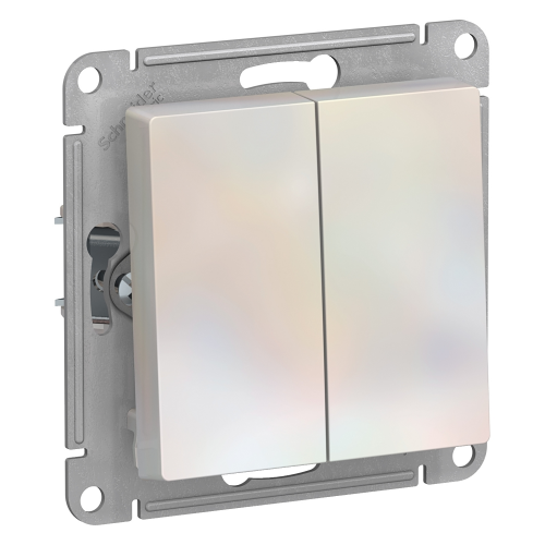  Atlasdesign 2-клавишный Выключатель, сх.5, 10АХ, механизм, Жемчуг Schneider Electric ATN000451