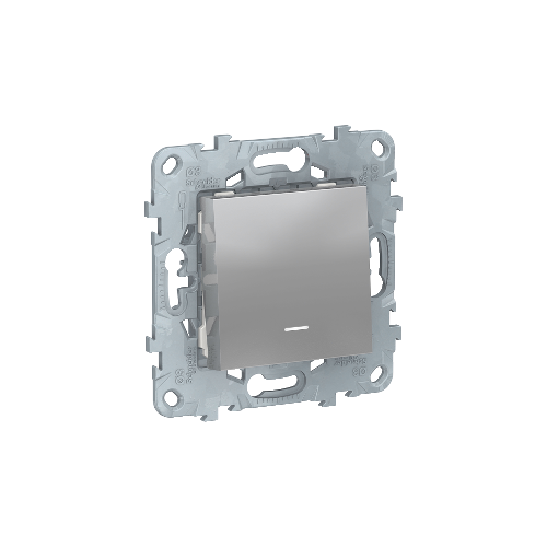  Переключатель 1-клавишный, с подсветкой, сх. 6а, Алюминий Schneider Electric NU520330N