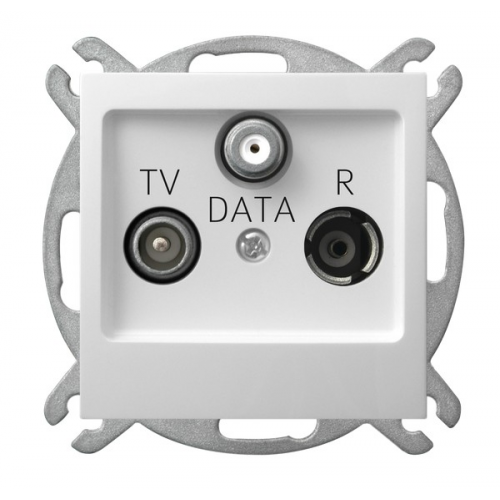 Ospel Impresja Белый Розетка антенная RTV-DATA оконечная, без рамки GPA-YD/m/00