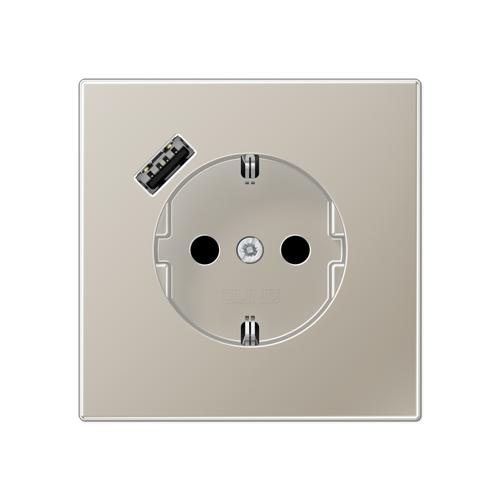  Нержавеющая сталь Розетка SCHUKO® с USB-интерфейсом с 1 USB-портом типа A LS серия ES1520-18A-L