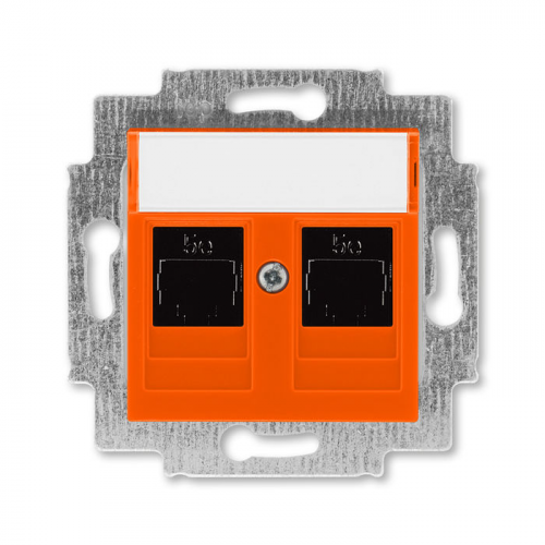Розетка телефонная ABB Levit двойная 2хRJ45 категория 5e оранжевый 5014H-A51018 66W 2CHH295118A6066