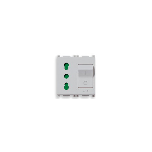  Розетка bpresa p17/11 взаимоблокируемая c16, серебро Vimar Plana 14273.SL