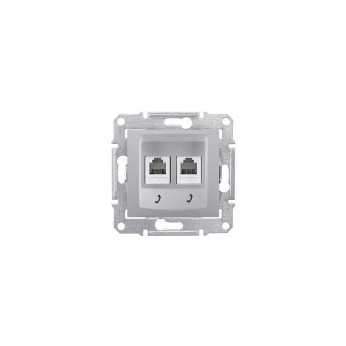  Телеф. розетка 2 поста. алюминий Schneider Electric SDN4201160