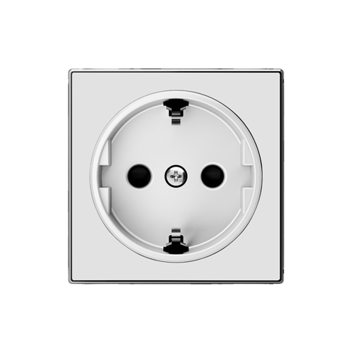  CB Накладка для розеток 2Р+Е SCHUKO Стекло белое, ABB 8588