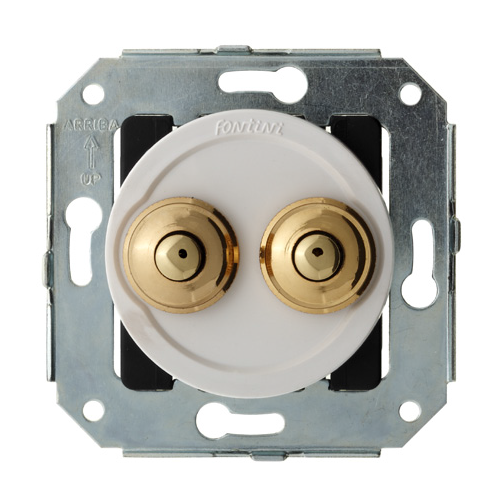  Двойная кнопка, 10A-250V, хром / коричневый Fontini 35343522