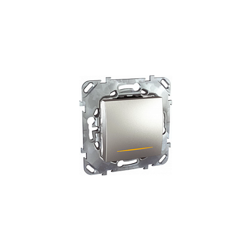  Двухполюсный одноклавишный выключатель 16a с контр. ламп алюминий Schneider Electric MGU5.262.30SZD