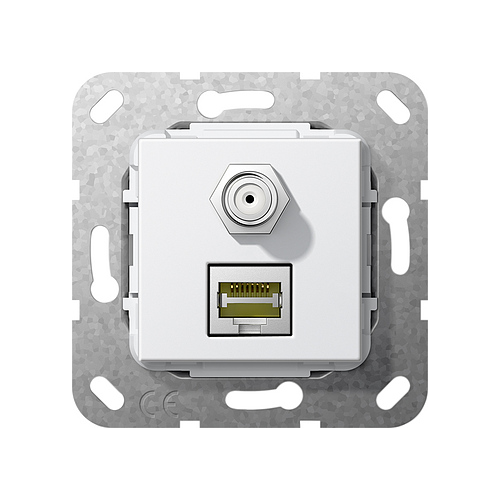  Разъем MJ RJ45 Cat 6A 10 GB, SAT F Белый Белый Gira 569703