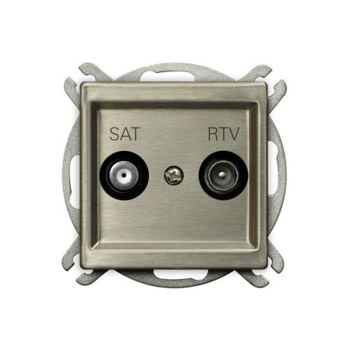 Ospel Sonata Медь (Новое серебро) Розетка TV-SAT ооконечная, коэффициент затухания 1,5-2 дБ, без рамки GPA-RMS/m/44