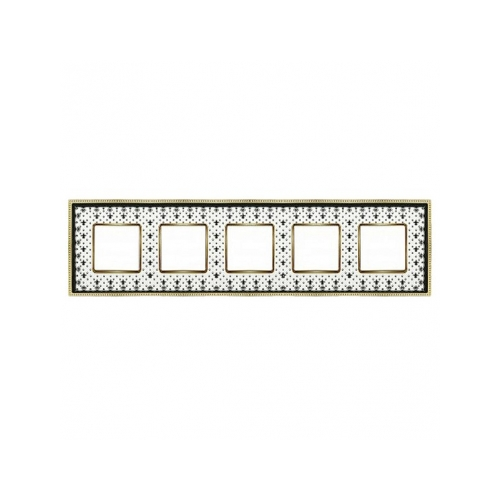  Рамка Vintage Porcelain Black LYS / Золото 4-постовая Fede FD01344NEOB