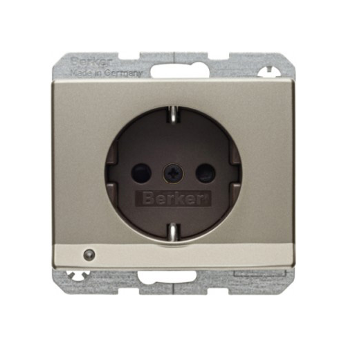  Розетка SCHUKO с подсветкой для ориентирования, Arsys, цвет: светлая бронза Berker 41099011