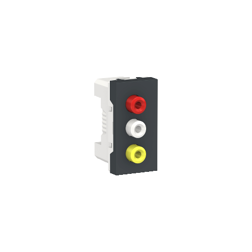  Розетка 3 RCA, 2 модуля, Антрацит Schneider Electric NU343154